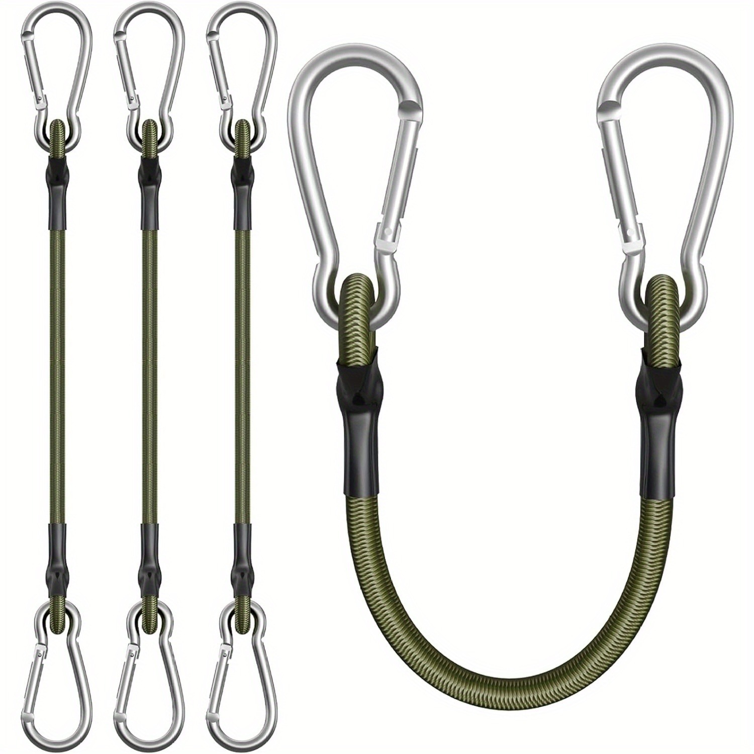 Luggage Strap Belt - 4 Heavy-Duty Rubber Belts with Metal
