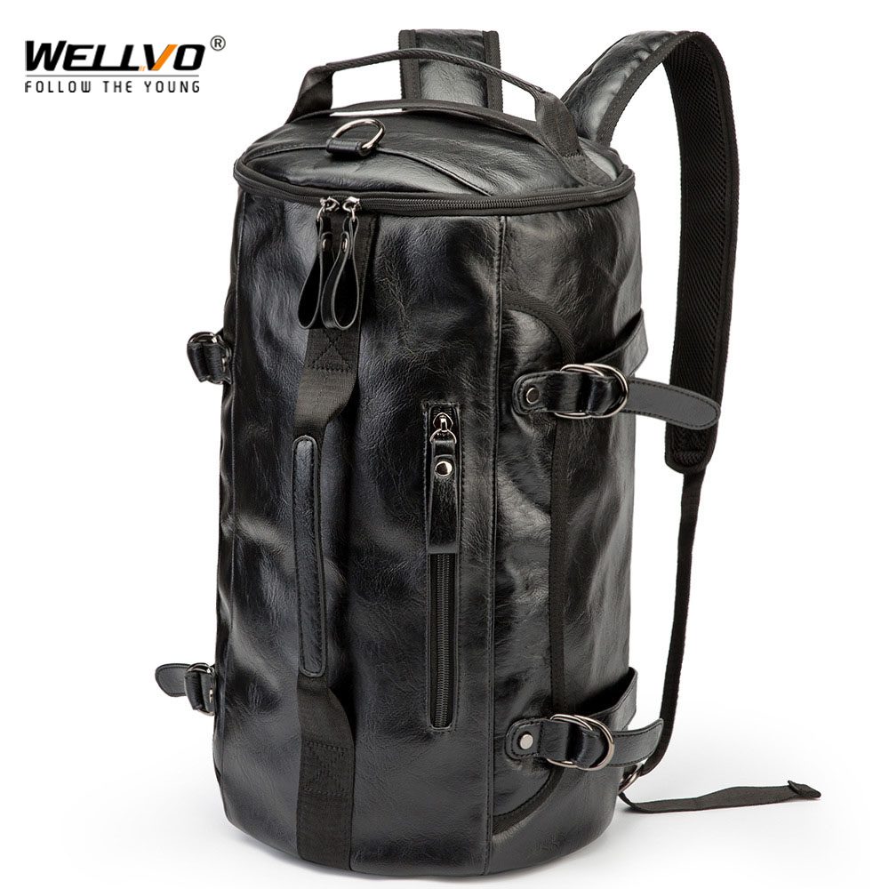 Luggage Strap Belt - Men Leather Bucket Backpack Multifunctional Travel