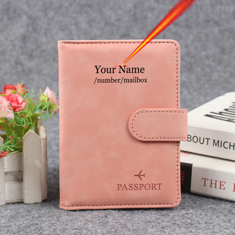 Travel Accessories Bag For Women - Magnetic Button Passport Cover Customize Name