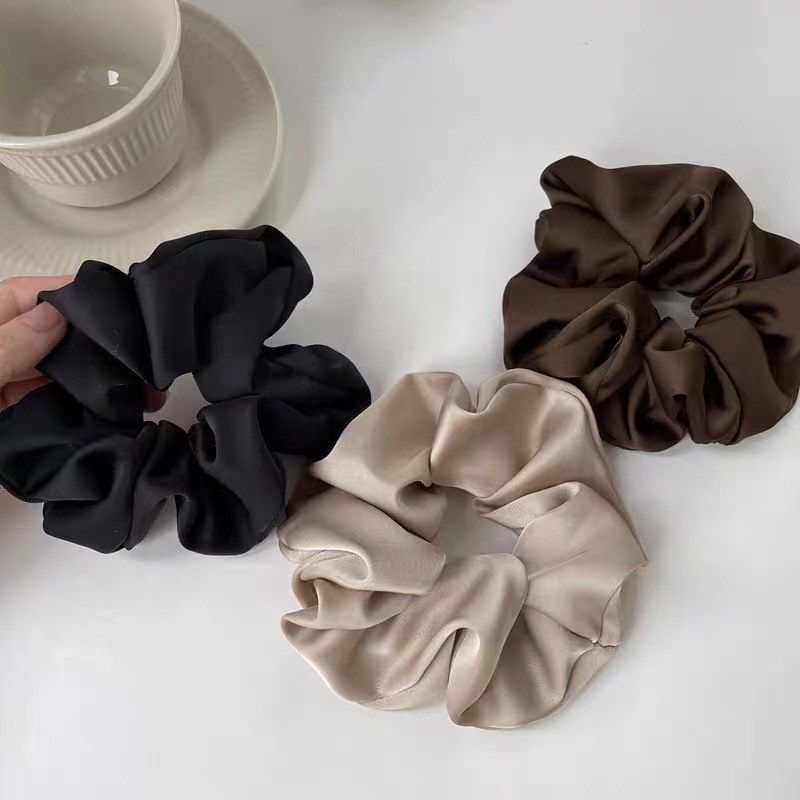 Travel Accessories For Elderly - 3Pcs Luxury Satin Hair Scrunchies, Soft