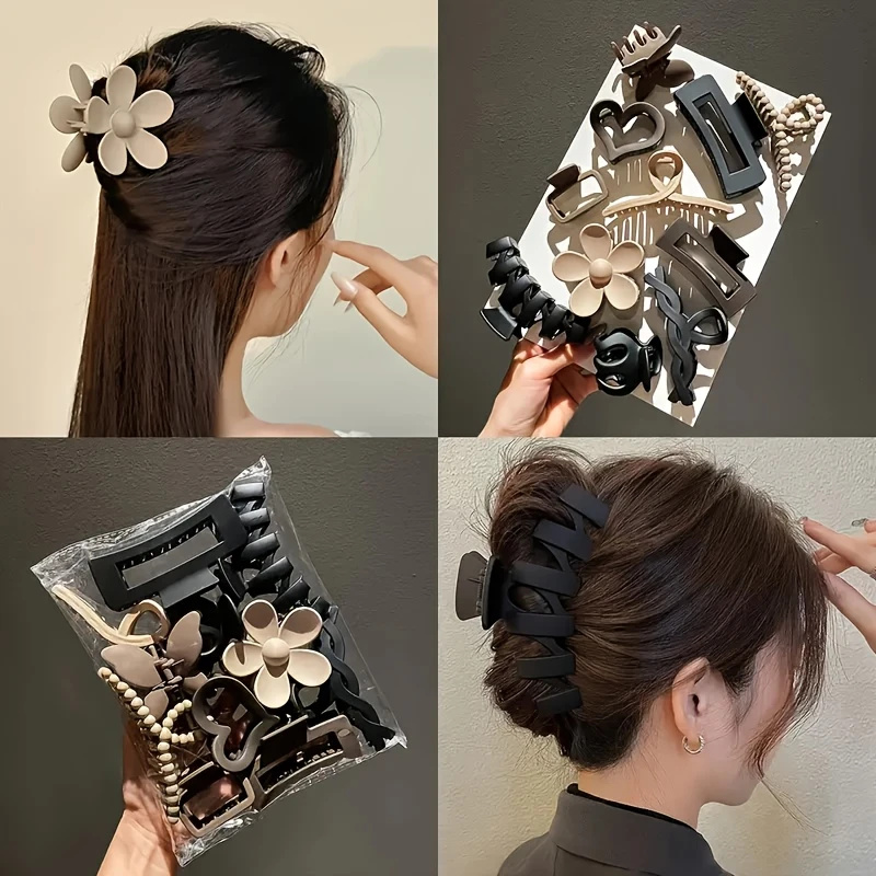 Travel Accessories For Elderly - 11Pcs Assorted Hair Claw Clips Versatile