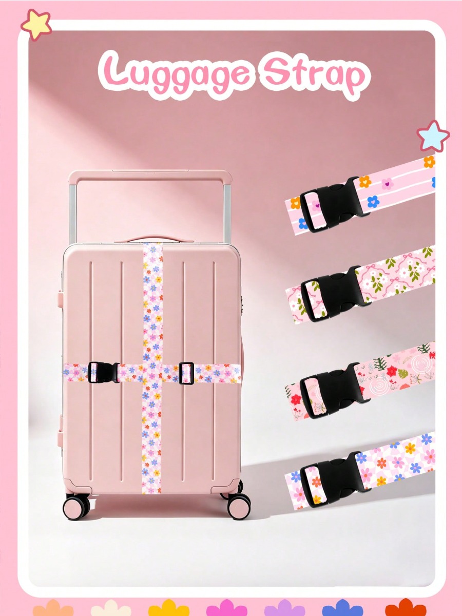 Luggage Strap Belt - Adjustable Luggage Strap for Suitcase, Cute
