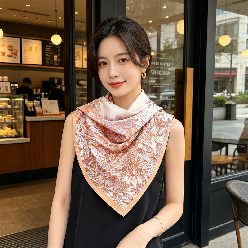 Travel Accessories Bag For Women - Soft Silk Scarf Women Square Bandanas