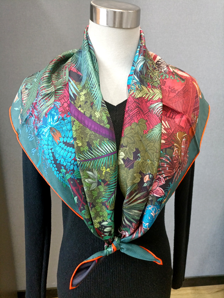 Silk Scarf 90CM Women Hand Rol - Travel Accessories Bag For Women review and price