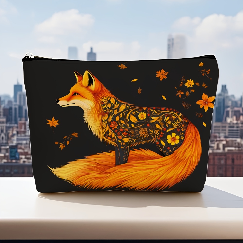 A Fox and Floral Pattern Makeu - Travel Accessories Jewelry review and price