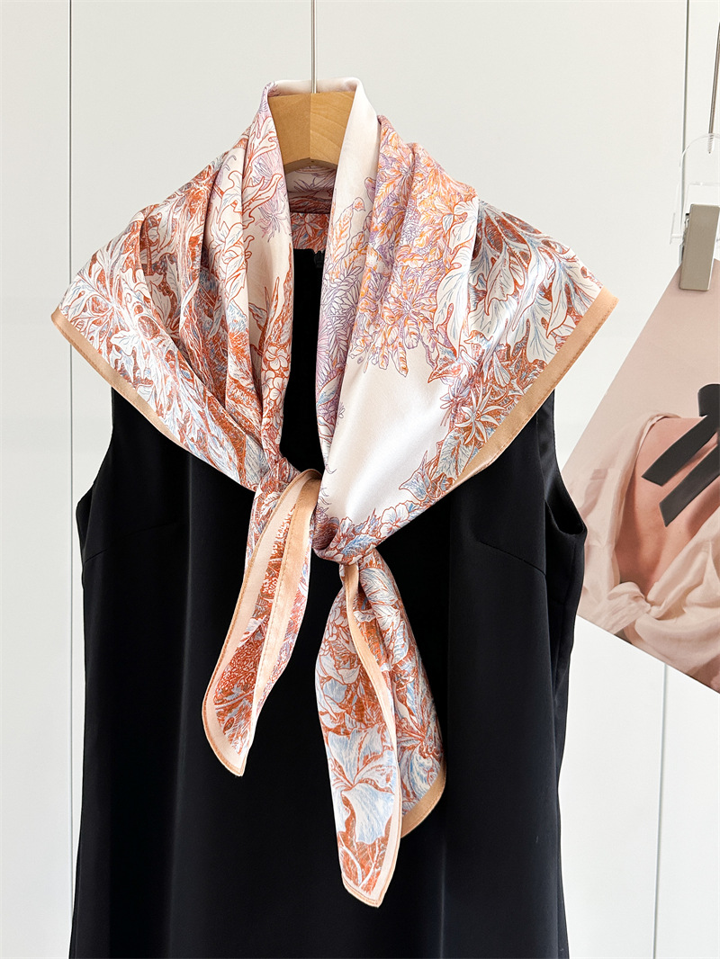 Soft Silk Scarf Women Square B - Travel Accessories Bag For Women review and price