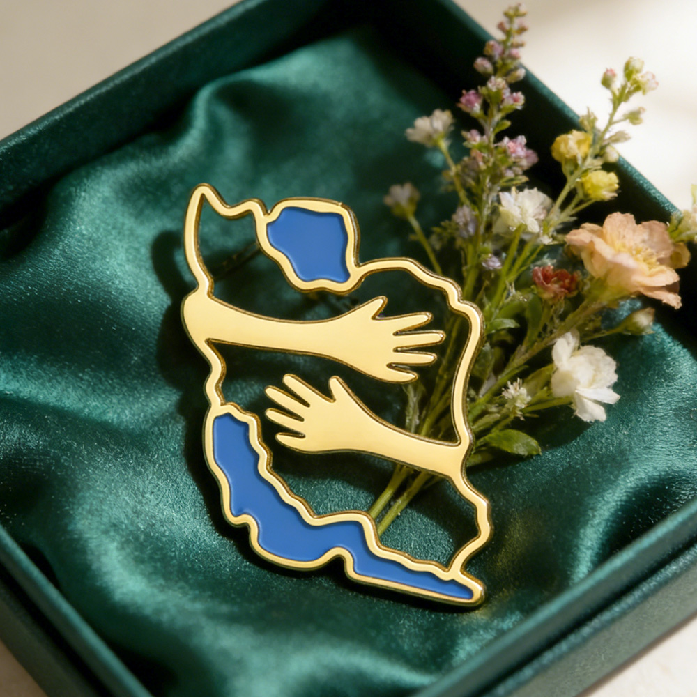 Dawapara Iran Map Shape Brooch - Travel Accessories Jewelry review and price